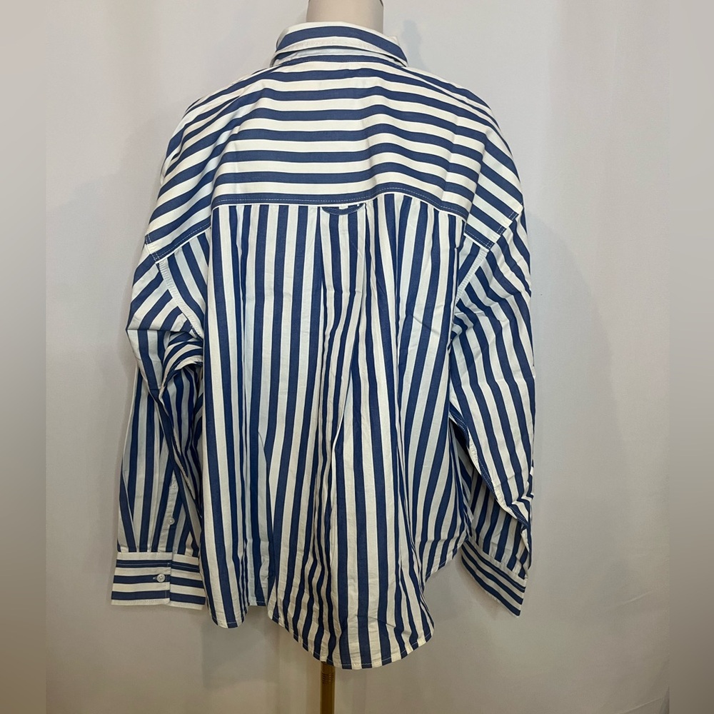 J.Crew Étienne cropped button-up shirt in striped cotton poplin - Picture 6 of 8